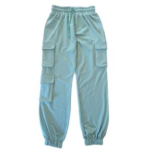 Women's green utility cargo jogger pants